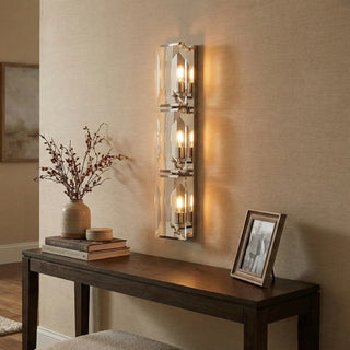 Rectangular Triple Crystal Wall Lamp