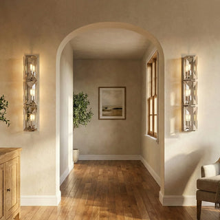 Rectangular Triple Crystal Wall Lamp