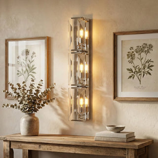 Rectangular Triple Crystal Wall Lamp
