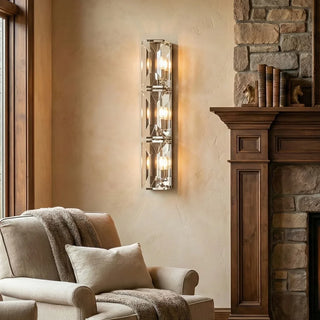 Rectangular Triple Crystal Wall Lamp