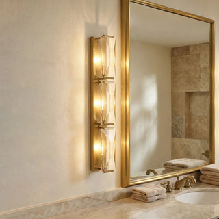 Rectangular Triple Crystal Wall Lamp