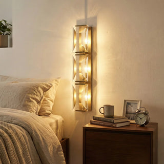 Rectangular Triple Crystal Wall Lamp