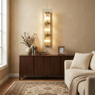Rectangular Triple Crystal Wall Lamp
