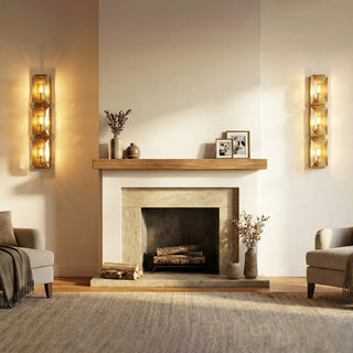 Rectangular Triple Crystal Wall Lamp