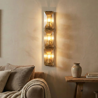 Rectangular Triple Crystal Wall Lamp