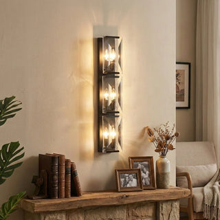 Rectangular Triple Crystal Wall Lamp