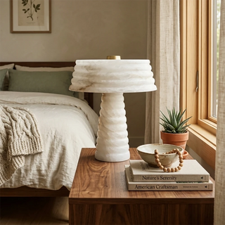 Ribbed Alabaster Table Lamp