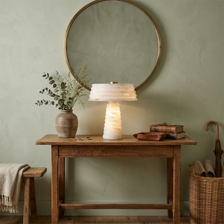 Ribbed Alabaster Table Lamp