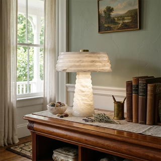 Ribbed Alabaster Table Lamp