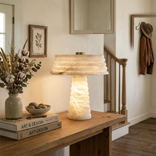 Ribbed Alabaster Table Lamp