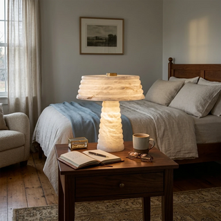 Ribbed Alabaster Table Lamp