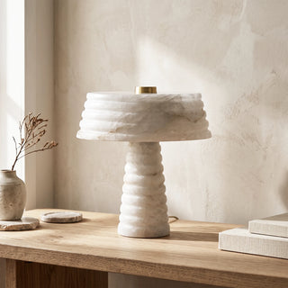 Ribbed Alabaster Table Lamp