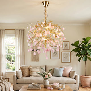 Romantic Pink Crystal Tree Branch Chandelier