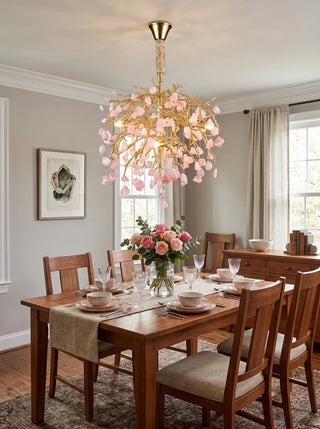 Romantic Pink Crystal Tree Branch Chandelier