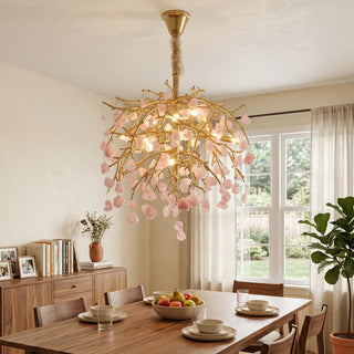 Romantic Pink Crystal Tree Branch Chandelier