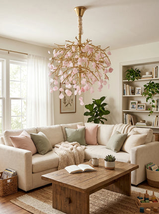 Romantic Pink Crystal Tree Branch Chandelier
