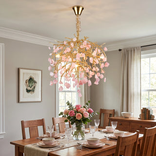Romantic Pink Crystal Tree Branch Chandelier
