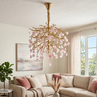 Romantic Pink Crystal Tree Branch Chandelier