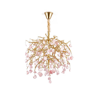 Romantic Pink Crystal Tree Branch Chandelier