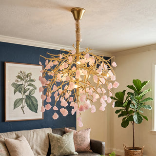 Romantic Pink Crystal Tree Branch Chandelier