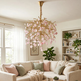 Romantic Pink Crystal Tree Branch Chandelier