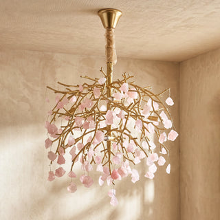 Romantic Pink Crystal Tree Branch Chandelier