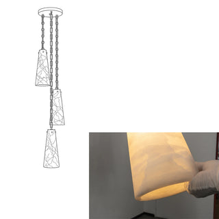 Romilly Alabaster Cascading Cone Chain Chandelier