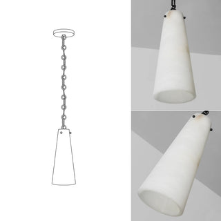 Romilly Alabaster Cascading Cone Chain Chandelier
