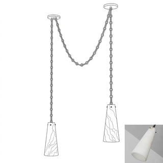 Romilly Alabaster Cascading Cone Chain Chandelier
