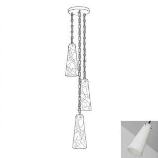 Romilly Alabaster Cascading Cone Chain Chandelier