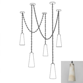 Romilly Alabaster Cascading Cone Chain Chandelier