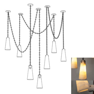 Romilly Alabaster Cascading Cone Chain Chandelier