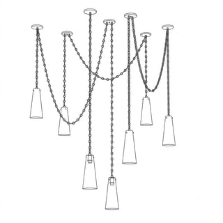 Romilly Cascading Cone Chain Chandelier