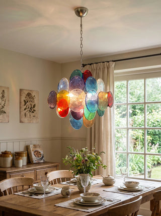 Round Colored Glass Chandelier