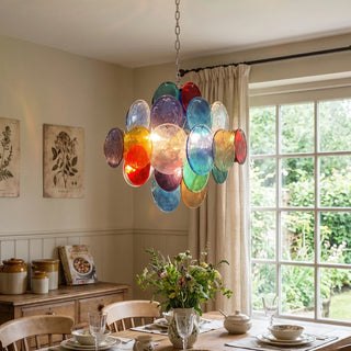 Round Colored Glass Chandelier