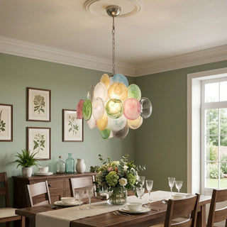 Round Glass Colorful Chandelier