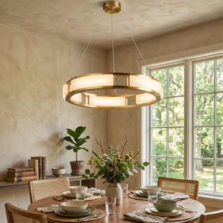 Round Qatar Modern Alabaster Chandelier