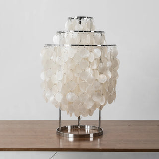 Round Shell Tiered Table Lamp