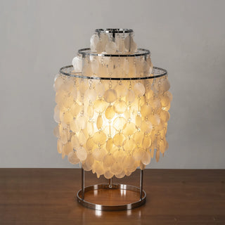 Round Shell Tiered Table Lamp