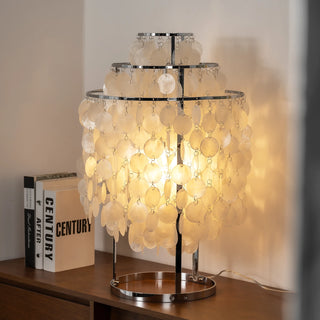 Round Shell Tiered Table Lamp
