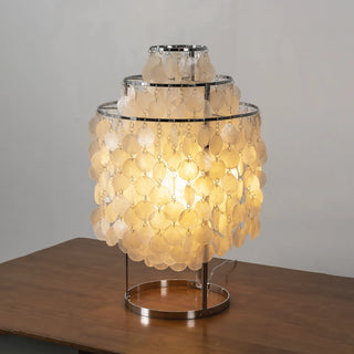 Round Shell Tiered Table Lamp