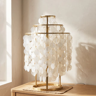 Round Shell Tiered Table Lamp