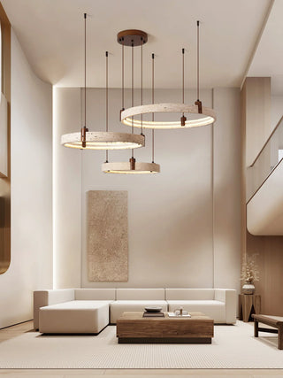 Round-Travertine-Celestial-Orbit-Ring-Chandelier-Vidirlighting3_4 - Vidirlighting