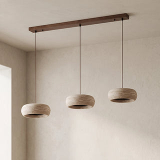 Round Travertine Drum Pendant Lamp