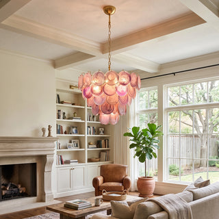 Seraphine Iridescent Pink Disc Chandelier
