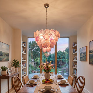 Seraphine Iridescent Pink Disc Chandelier