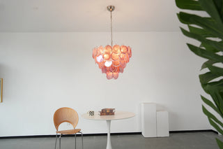 Seraphine Iridescent Pink Disc Chandelier