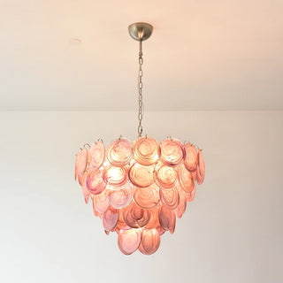 Seraphine Iridescent Pink Disc Chandelier