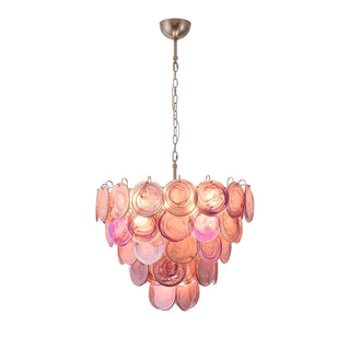 Seraphine Iridescent Pink Disc Chandelier