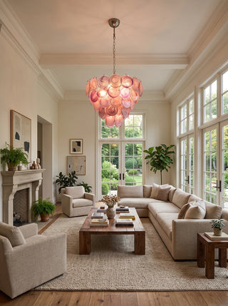 Seraphine Iridescent Pink Disc Chandelier